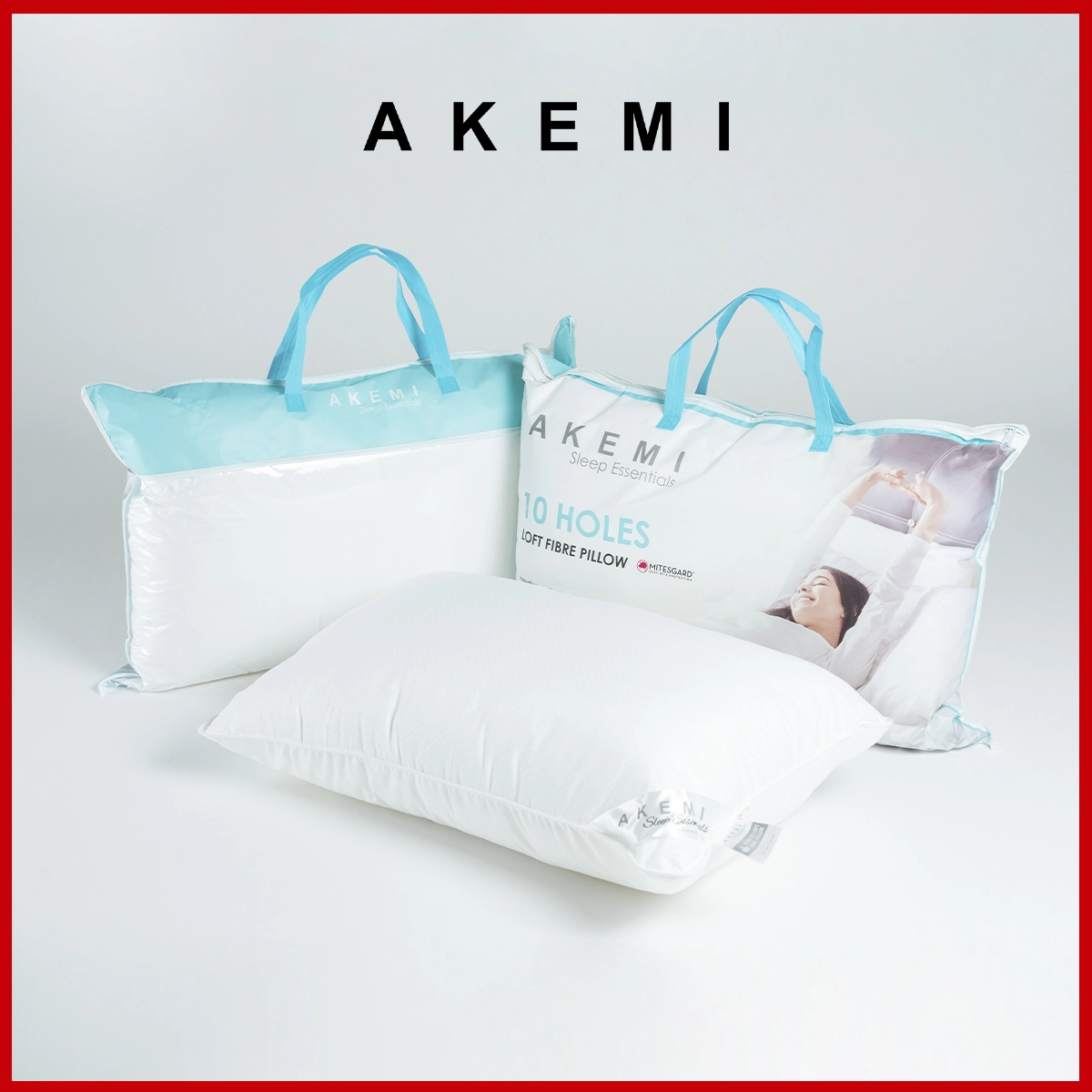 Gối nằm Akemi Sleep Essentials 10 Holes Loft Fibre kich thước