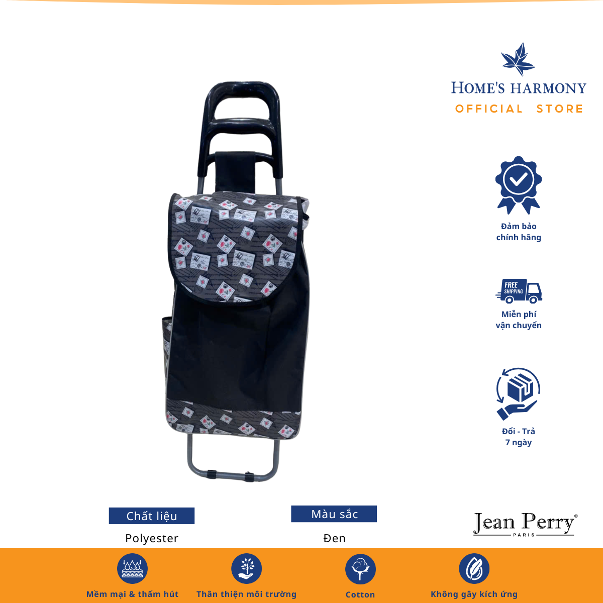 Xe đẩy Casa Studio 100x36x25cm, dễ dàng di chuyển, cất gọn, thuận tiện để đựng đồ đi siêu thị