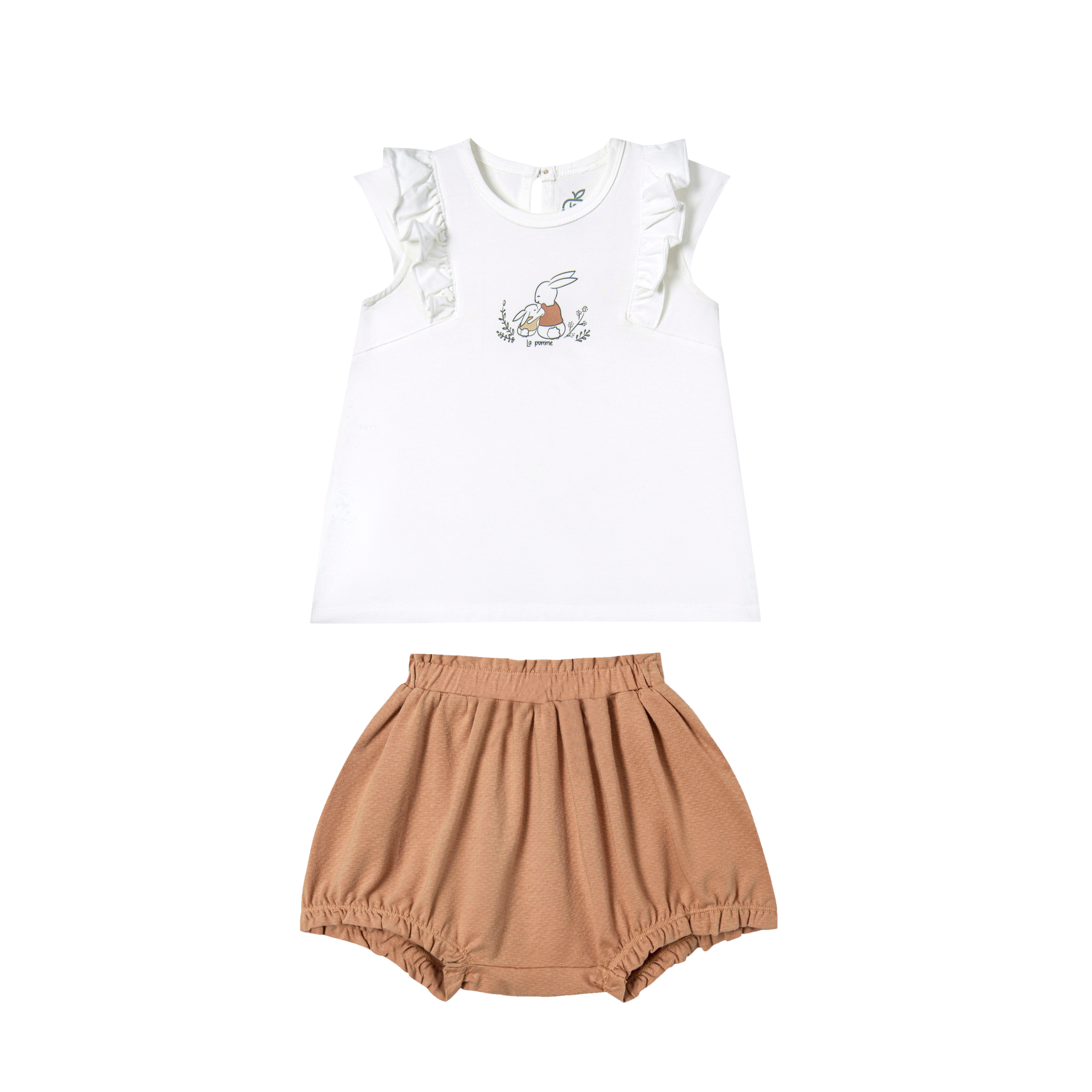 MamanBébé - Bộ cộc tay La Pomme gia đình Thỏ con