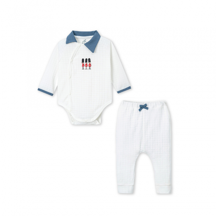 Set body chip dài tay kèm quần La Pomme Chú lính chì - Trắng