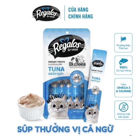 KOHNAN - 076918 Regalos Súp Thưởng Mèo Vị Cá Ngừ 15Gx5