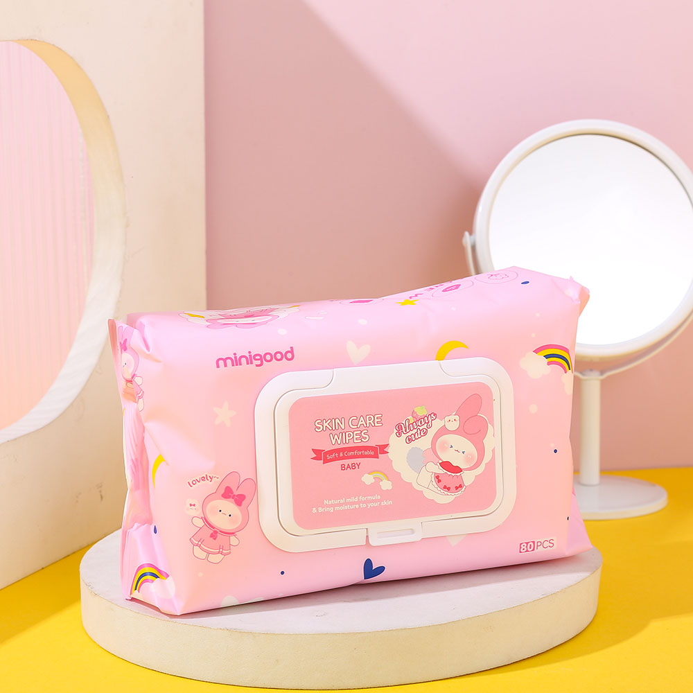 MINIGOOD - Khăn ướt thỏ hồng 80 miếng