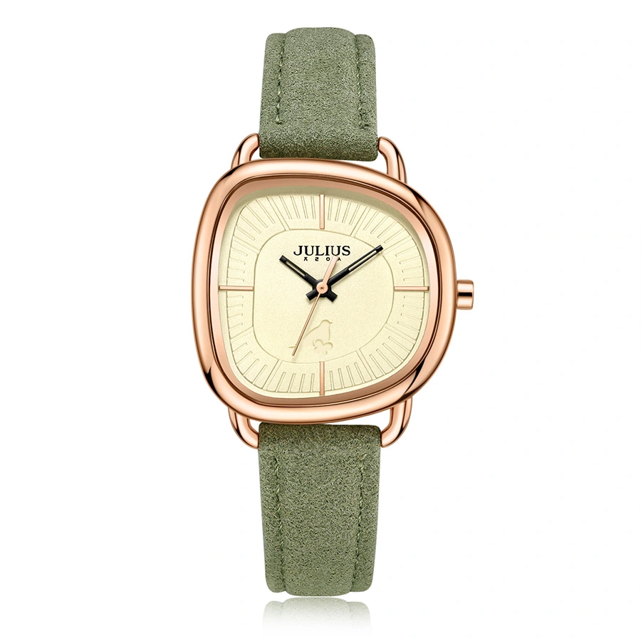 Đồng Hồ Nữ JA-1436A Julius Hàn Quốc Dây Da (Xanh)