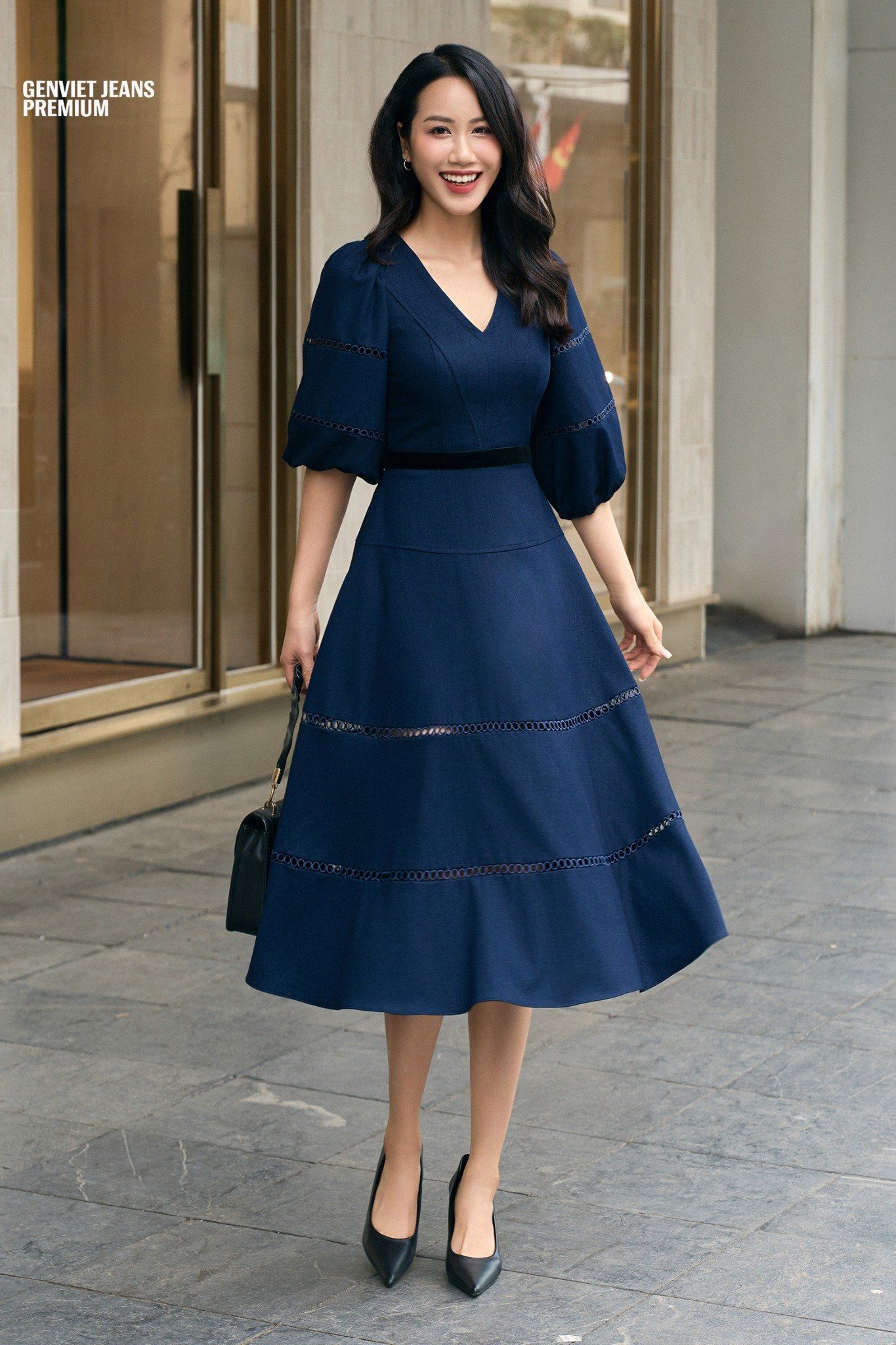 Đầm Jean Nữ Xòe Dáng A Hàng Cao Cấp