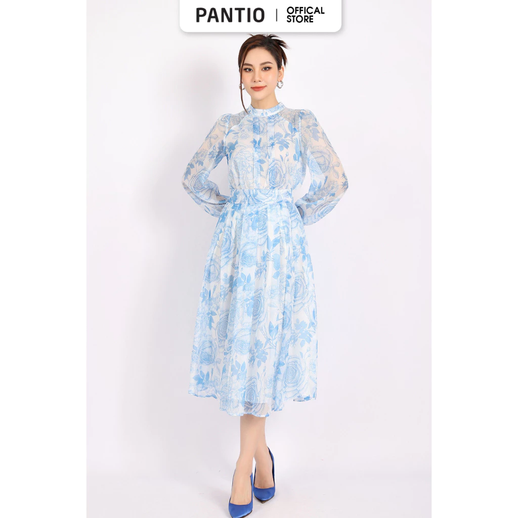 FJD51041 - Chân váy dạo phố vải voan dáng xòe cạp rời khóa thân sau - PANTIO