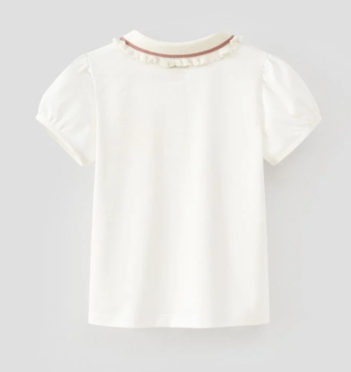 Áo thun Polo Stitch ngắn tay bé gái Rabity 501.014