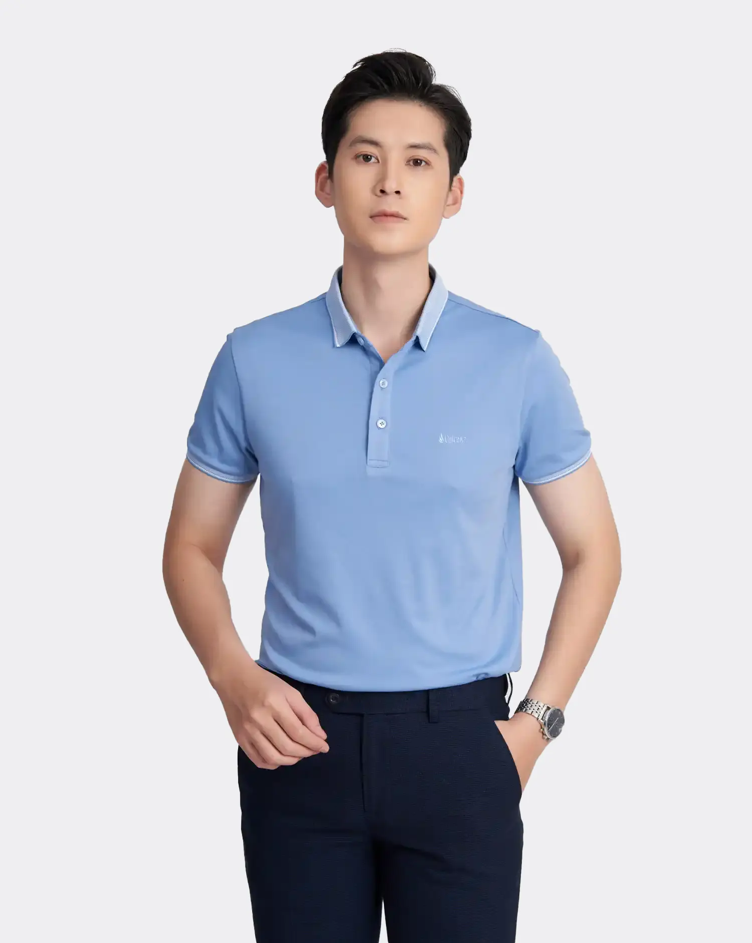 Áo polo nam màu xanh da trời 3002C
