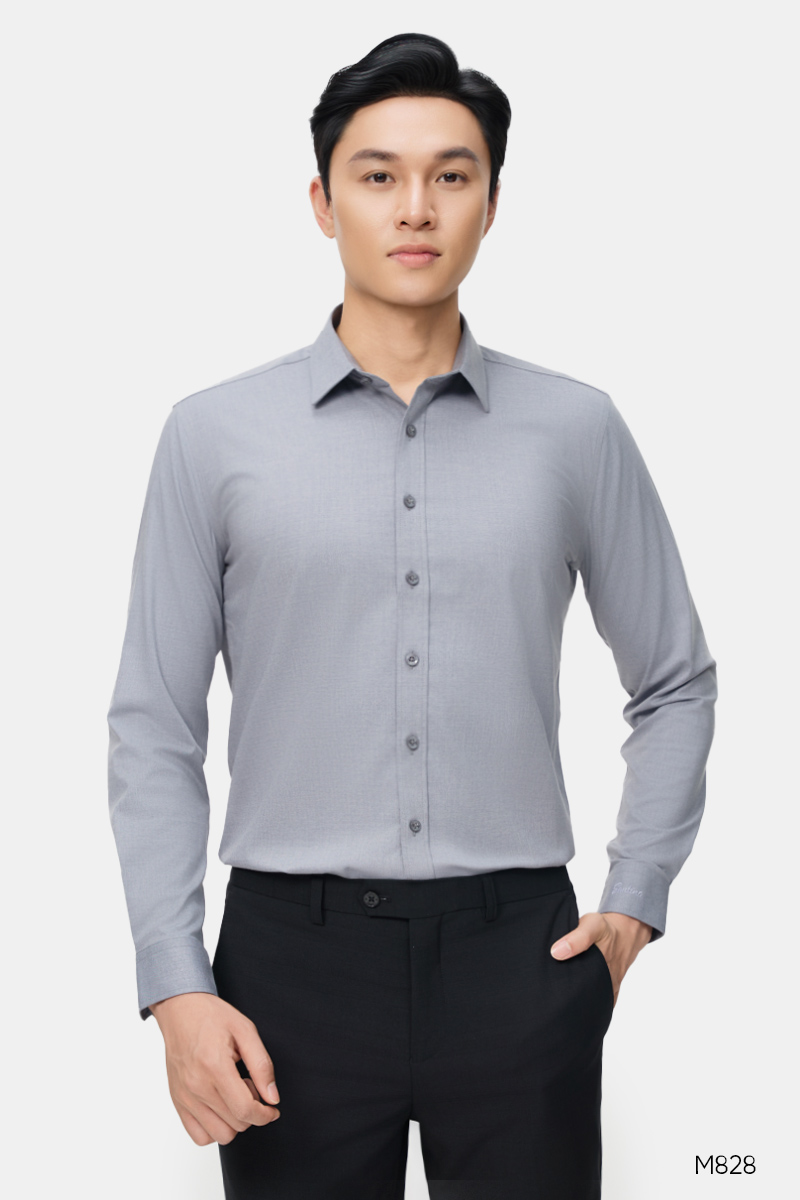Áo sơ mi nam dài tay cao cấp màu xám M828