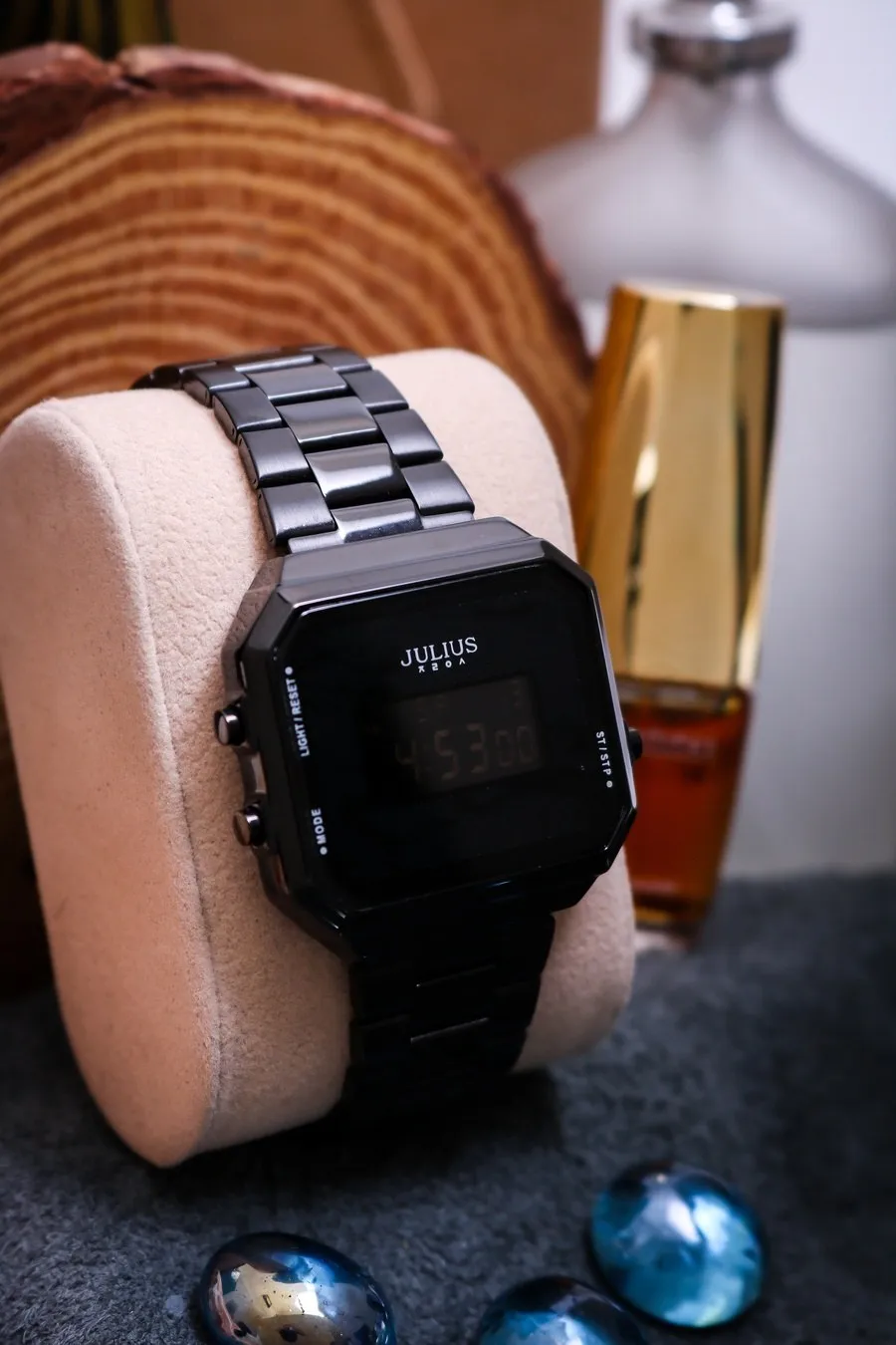 Đồng Hồ Nữ JA-1347D Julius Hàn Quốc Dây Thép (Đen)