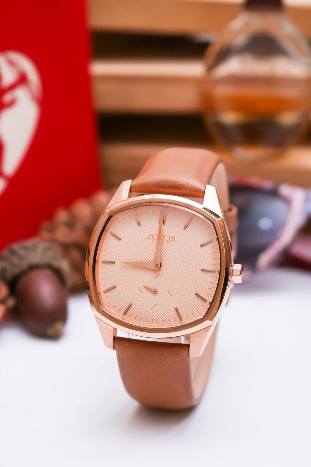 Đồng Hồ Nam JS-014MB Julius Star Hàn Quốc Dây Da (Nâu)