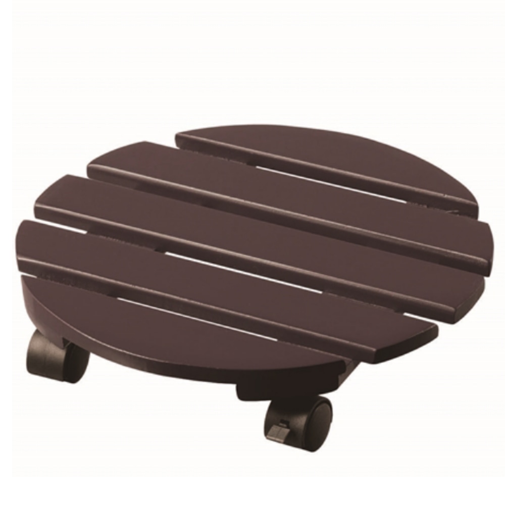 KOHNAN BÌNH TÂN - Khay gỗ bánh xe bằng gỗ LIFELEX tròn màu nâu