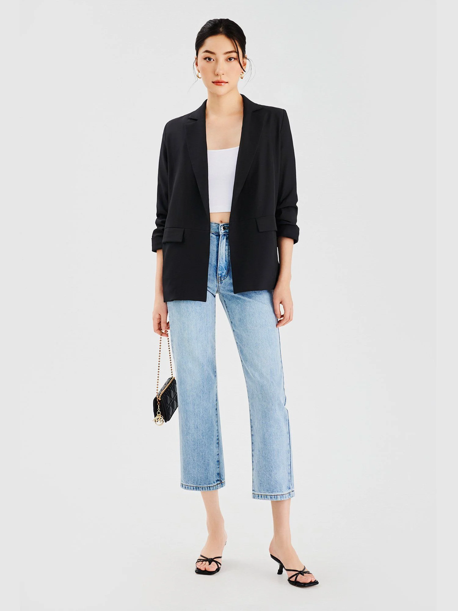 Marc - Áo blazer nhún xắn tay cách điệu