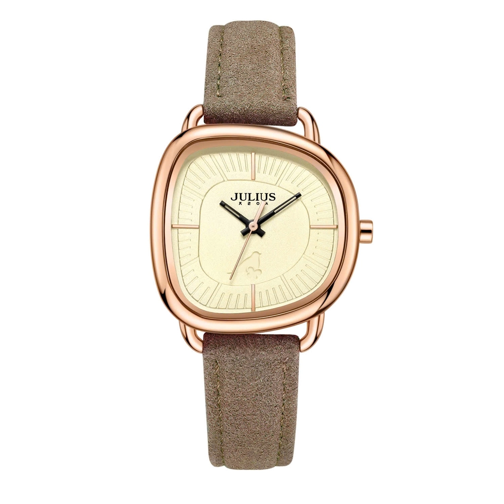 Đồng Hồ Nữ JA-1436B Julius Hàn Quốc Dây Da (Nâu)