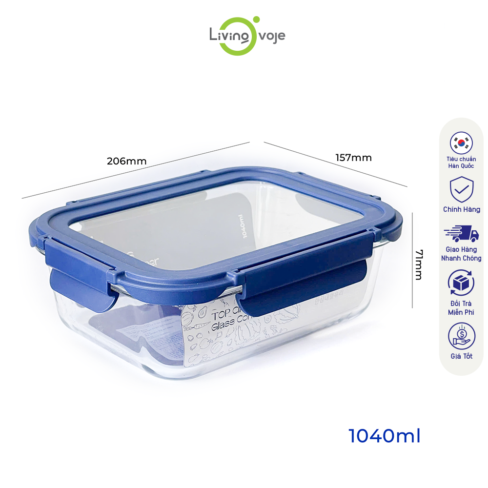 KOHNAN - Hộp Thủy Tinh Cao Cấp 1040Ml