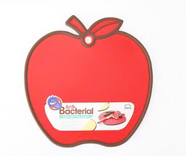 LOCKNLOCK-CSC551-Thớt nhựa L&L kháng khuẩn hình quả táo, viền Silicon, 315*290*8mm -Màu đỏ