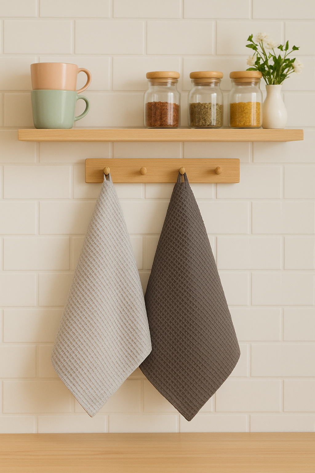 Bộ combo 3 khăn Lau Bếp Cotton Cao Cấp 30x30cm – Mềm Mại, Thân Thiện, Gọn Gàng Cho Gian Bếp