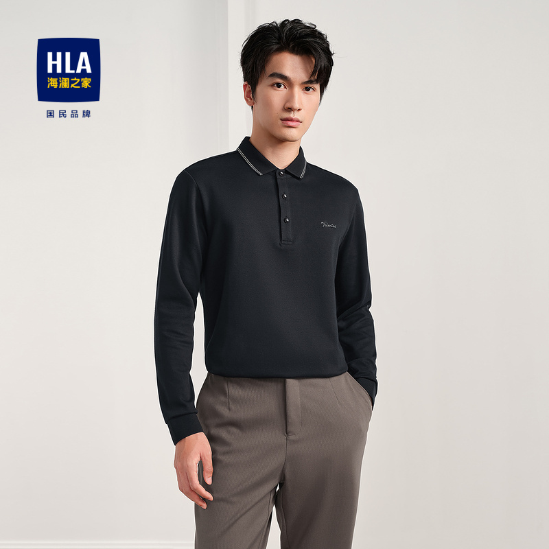 HLA - Áo polo nam dài tay - HNTWD3W070A