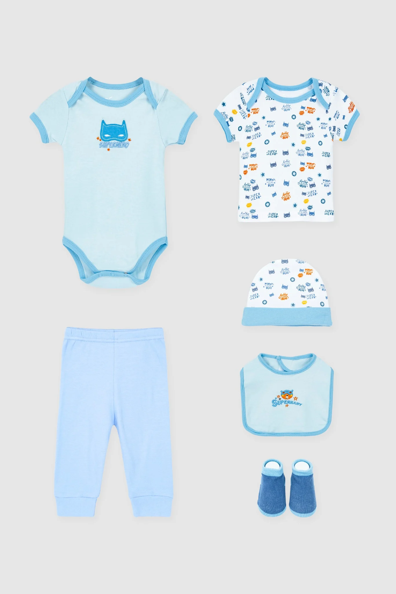 Set 6 đồ sơ sinh cao cấp ngắn tay bé trai Rabity 30054 giảm giá 40%