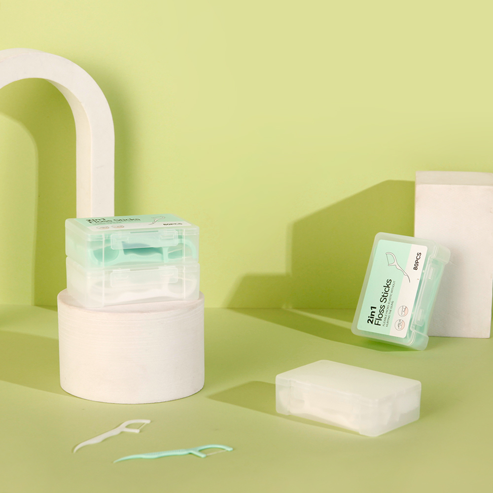 MINIGOOD - Tăm chỉ nha khoa hộp vuông 80 cây-2 hộp