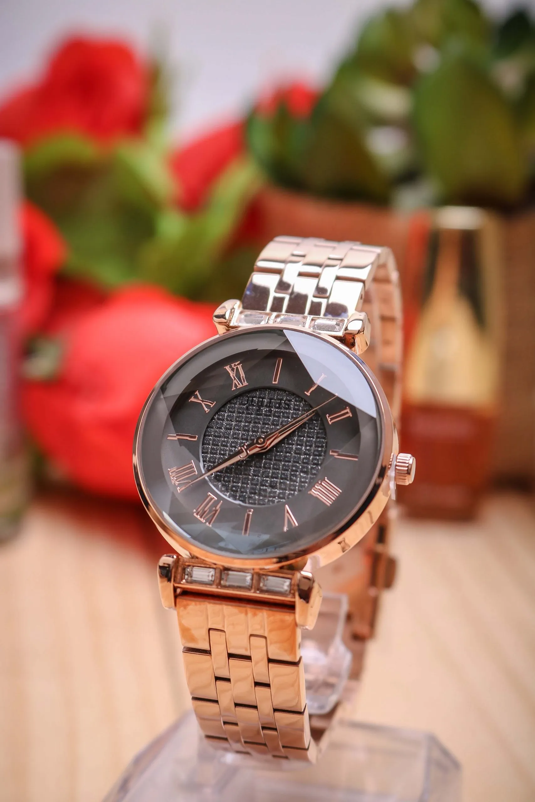 Đồng Hồ Nữ JA-1206B Julius Hàn Quốc Dây Thép (Mặt Đen)