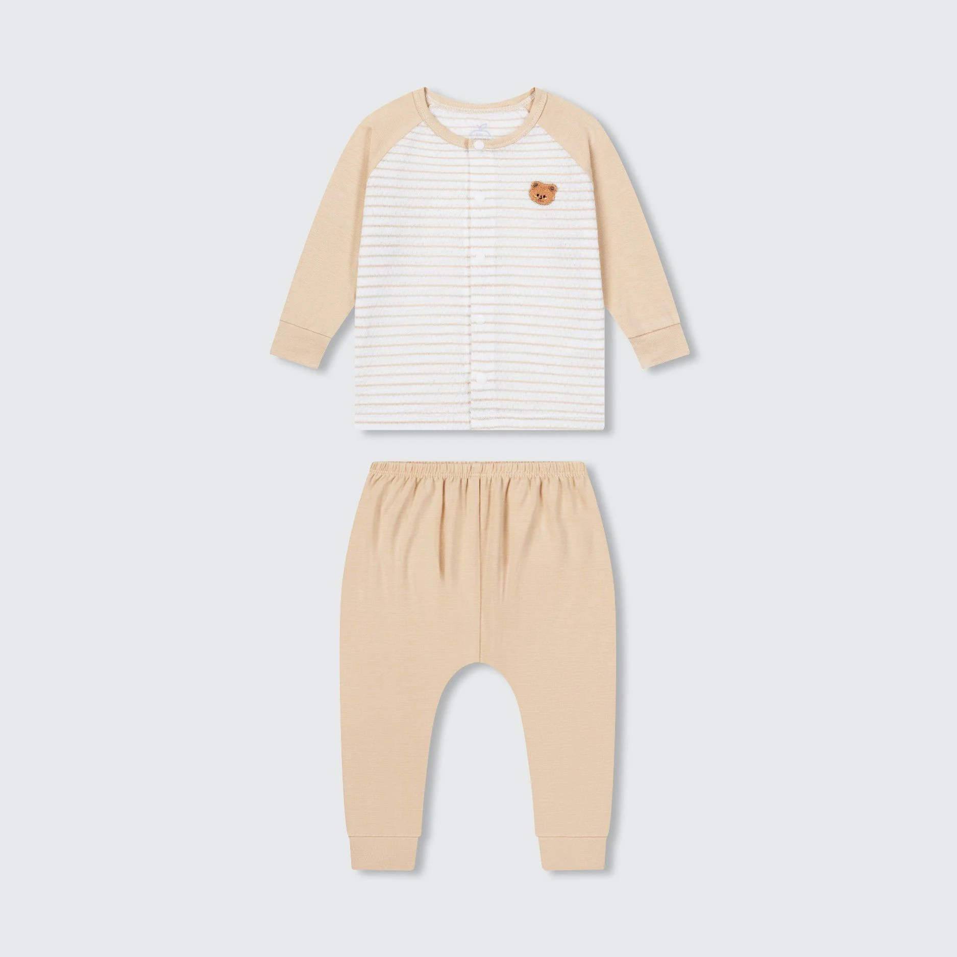 Bộ dài tay La Pomme cúc thẳng Kẹo ngọt bé con