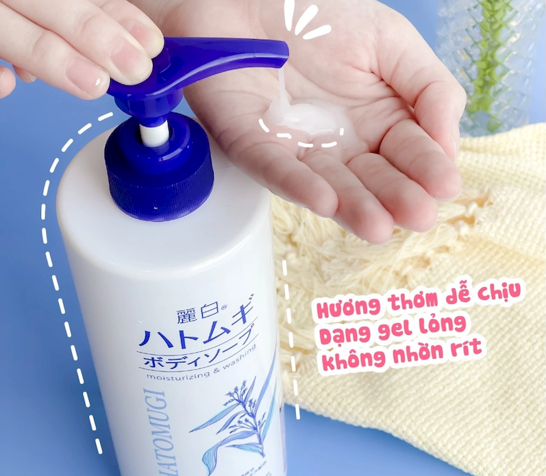 Sữa tắm ý dĩ Hatomugi dưỡng ẩm, làm trắng da chai 800ml - 4513574027077