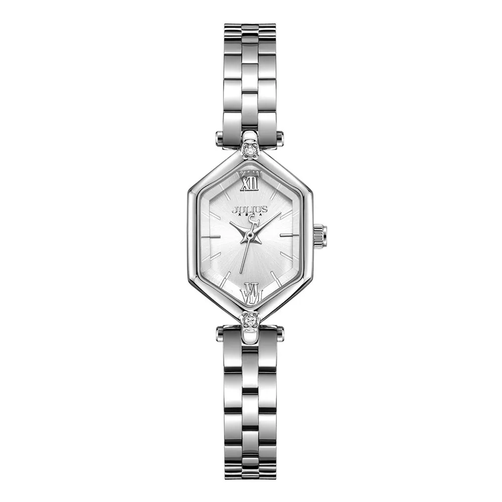 Đồng Hồ Nữ JA-1424A Julius Hàn Quốc Dây Thép (Bạc)