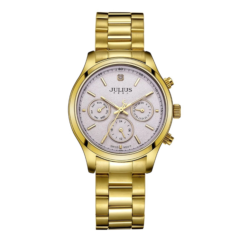 Đồng Hồ Nữ JA-946C Julius Hàn Quốc 3 máy (Vàng)