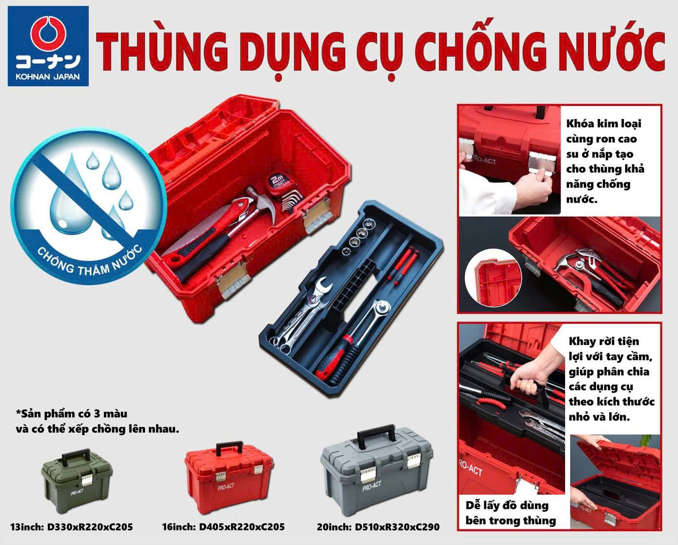 KOHNAN BÌNH TÂN -THÙNG ĐỰNG DỤNG CỤ CHỐNG THẤM NƯỚC 20INCH