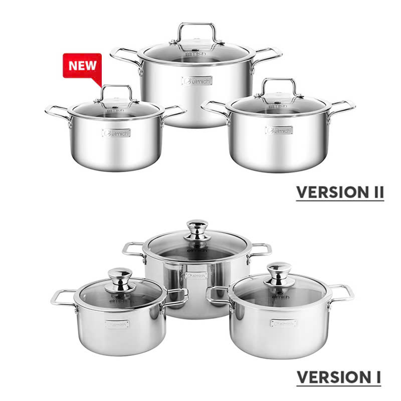Bộ nồi Inox liền khối Elmich Trimax classic EL2106OL size 18,20,24cm