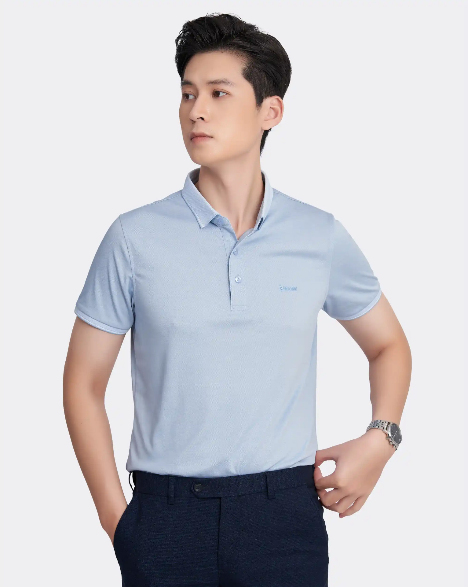 Áo polo nam màu xanh nhạt 3003D