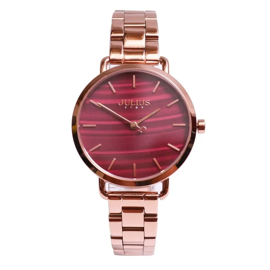 Đồng Hồ Nữ JS-058C1 Julius Hàn Quốc Kính Sapphire (Tím Đỏ)