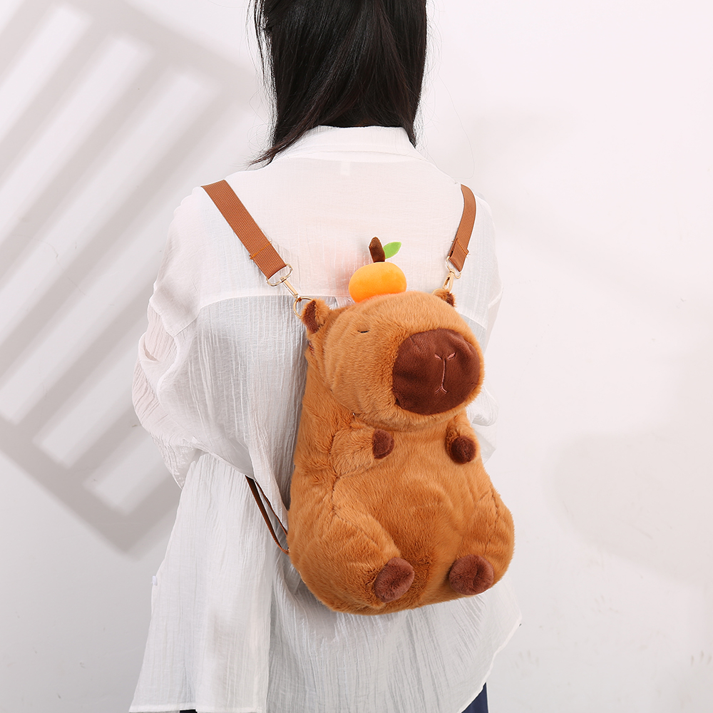 MINIGOOD - Ba lô Capybara 40cm-Cà phê