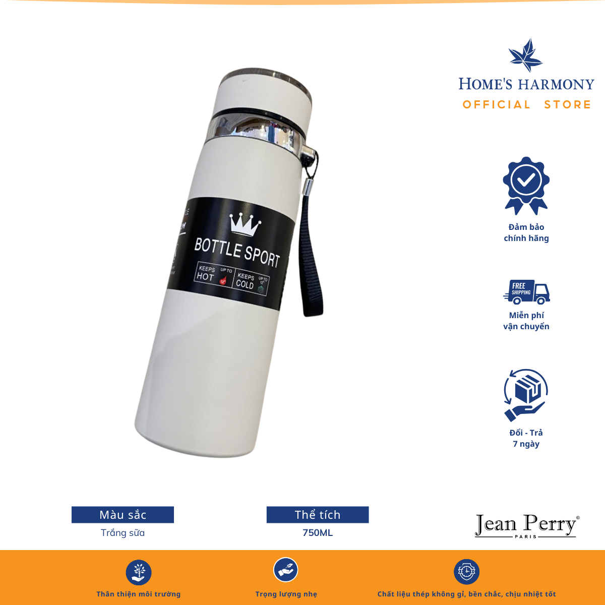 Bình giữ nhiệt cao cấp Inox giữ nóng, lạnh suốt 8 tiếng thể tích 750ml