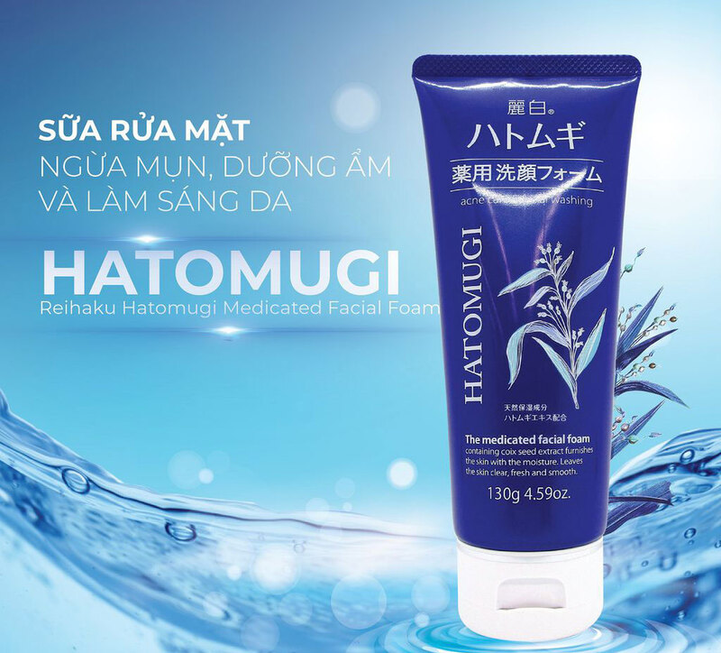 Sữa rửa mặt ý dĩ KUMANO Reihaku Hatomugi dưỡng trắng, ngừa mụn - tuýp 130g