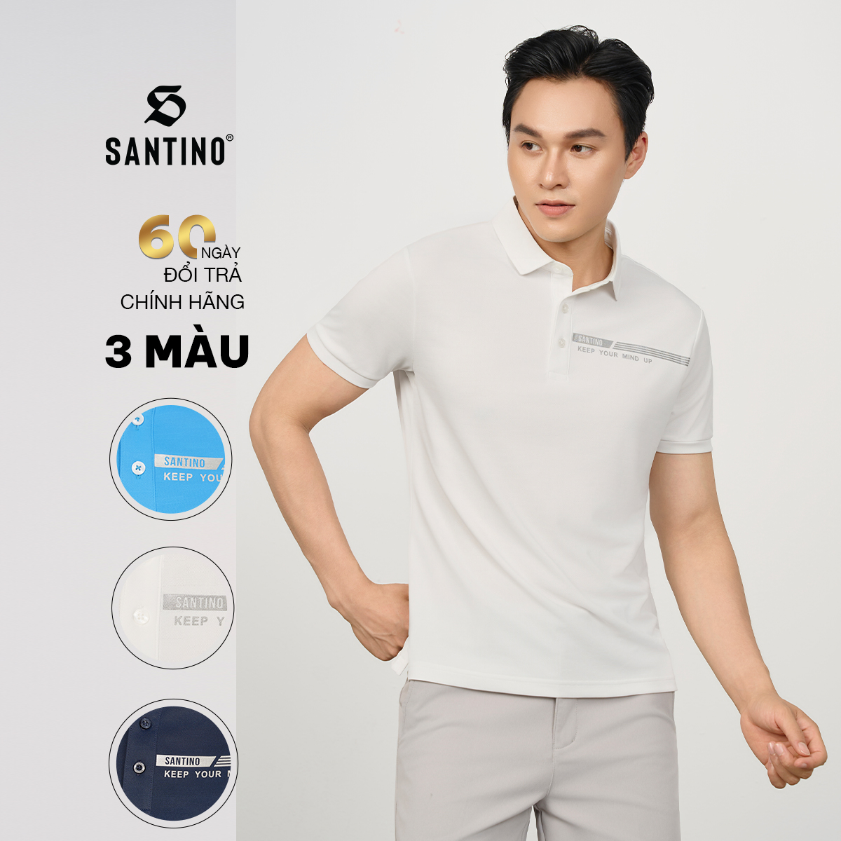 Áo Polo Nam Thể Thao Santino Cao Cấp, vải Polyamide Thoải Mái, Co Giãn B967-967