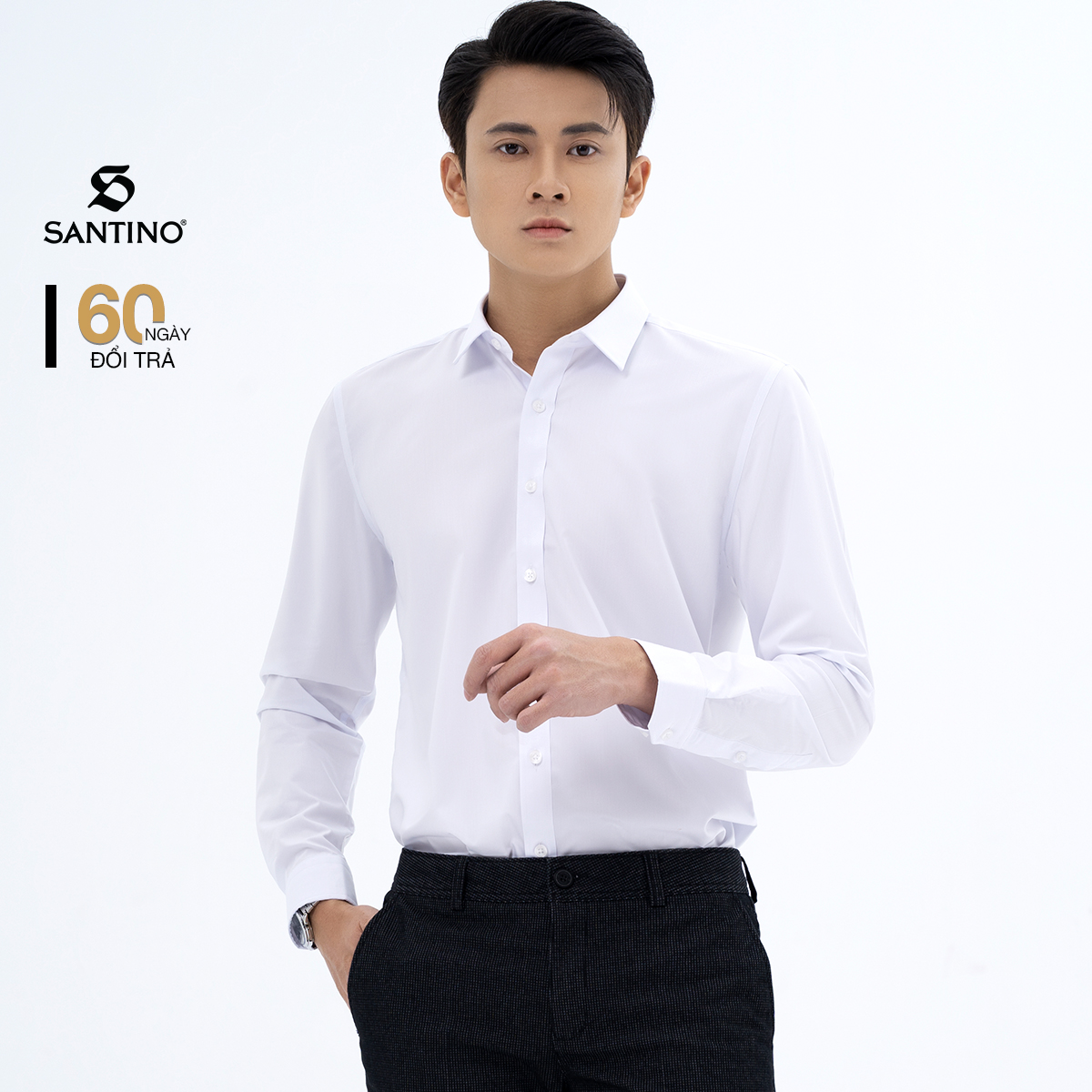 SANTINO - Áo Sơ Mi Dài Tay Nam Nhiều Màu Sợi Gỗ Sồi Cao Cấp Công Sở Sang Trọng Lịch Lãm M201