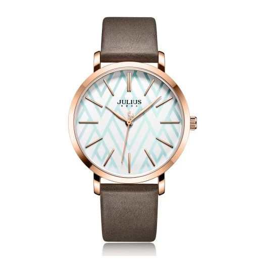 ĐỒNG HỒ NỮ JA-1114C JULIUS HÀN QUỐC DÂY DA (XÁM)