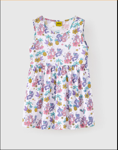 Đầm váy thun sát nách Stitch bé gái Rabity 552.011