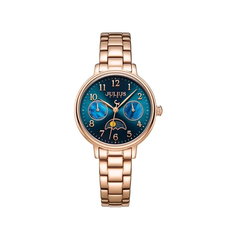 Đồng Hồ Nữ JS-047B Julius Star Kính saphire Hàn Quốc (Đồng xanh)