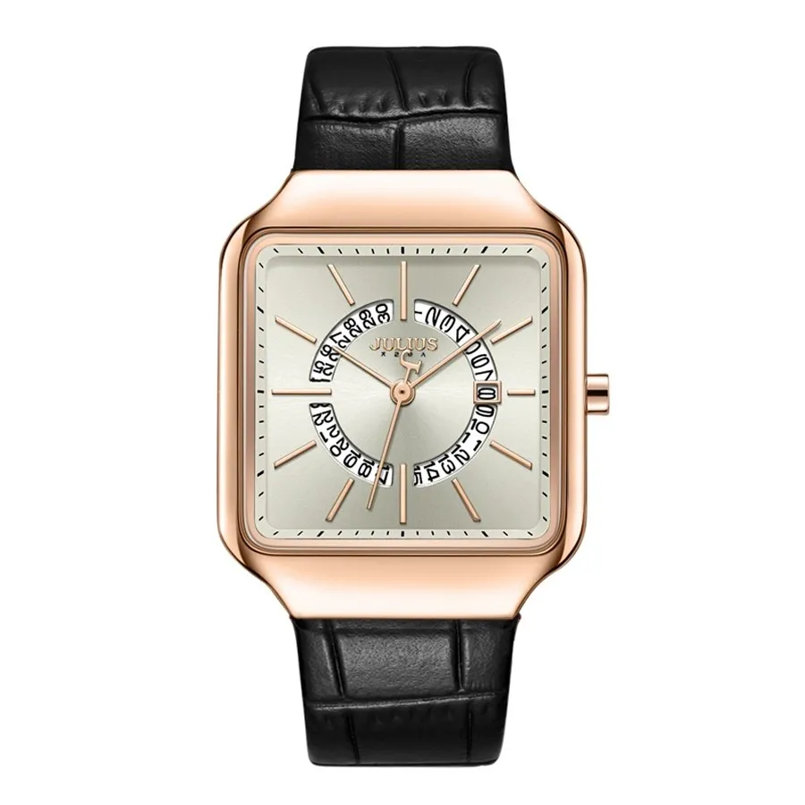 Đồng Hồ Nam JA-1392MA Julius Hàn Quốc Dây Da ( Đen)