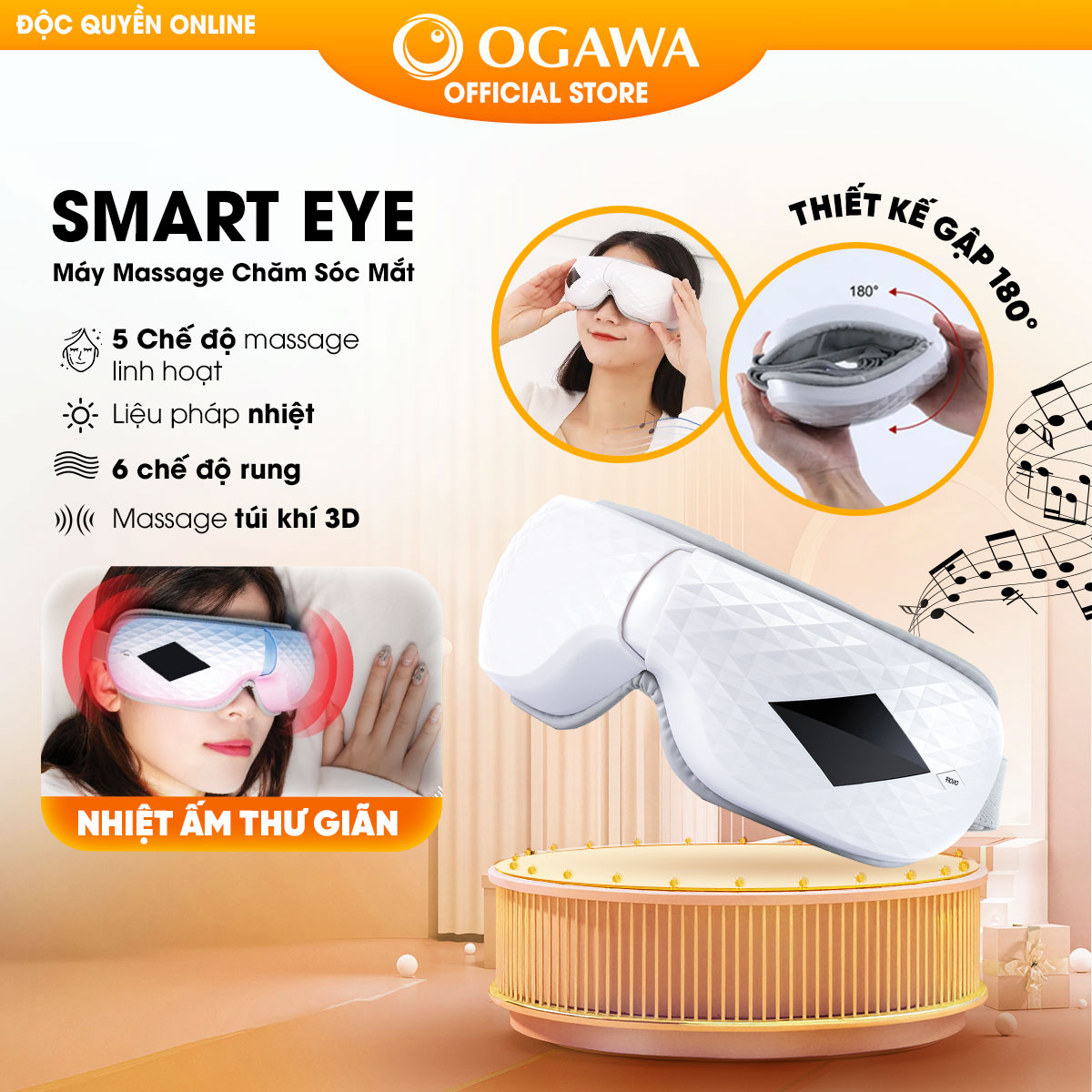 Máy massage thư giãn mắt OGAWA Smart Eye Massager