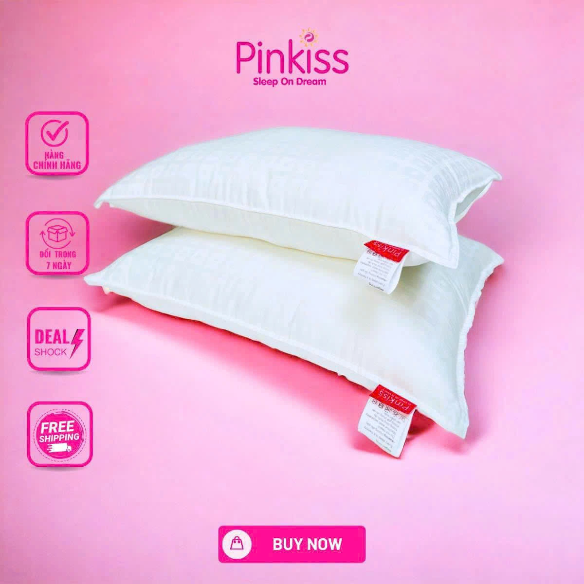 PINKISS-Ruột Gối Nằm Micro Lông Vũ Cao Cấp 40x60