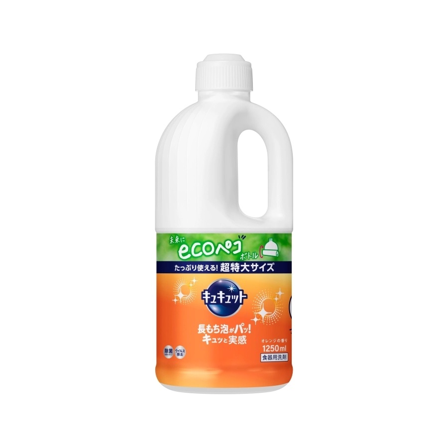 Nước rửa bát KAO Kyute Kuyte can 1250ml (Hương Cam) - 4901301418500