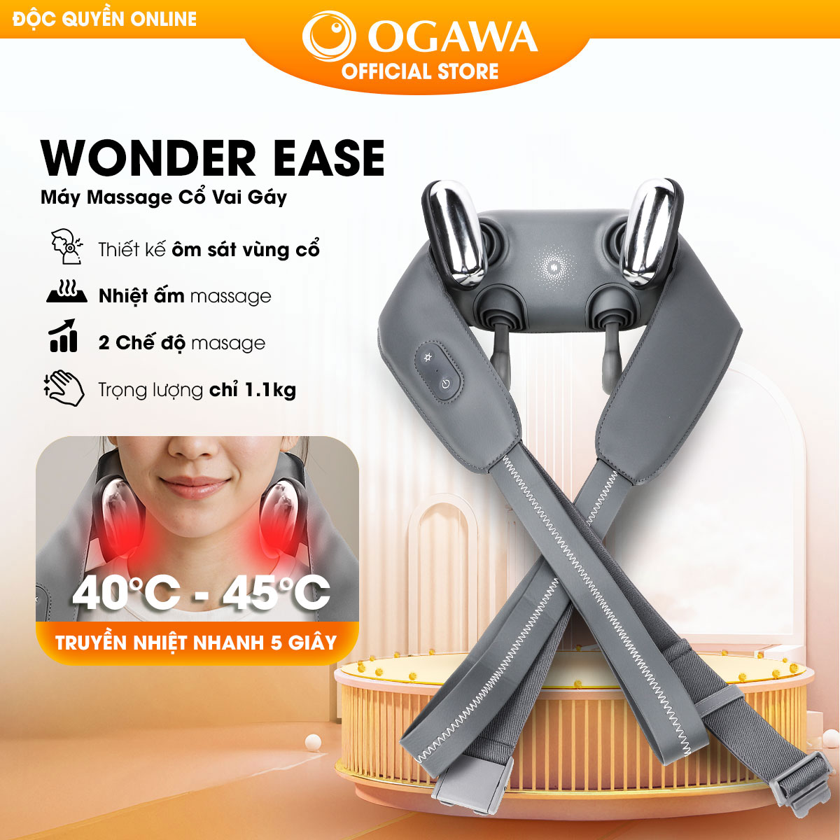 Máy Massage Cổ Vai Gáy OGAWA Wonder Ease - Nhỏ gọn, hiện đại