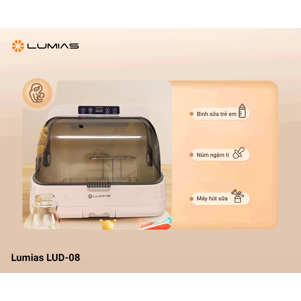Máy sấy tiệt trùng UV Lumias LUD-08 (Stainless Steel Base)