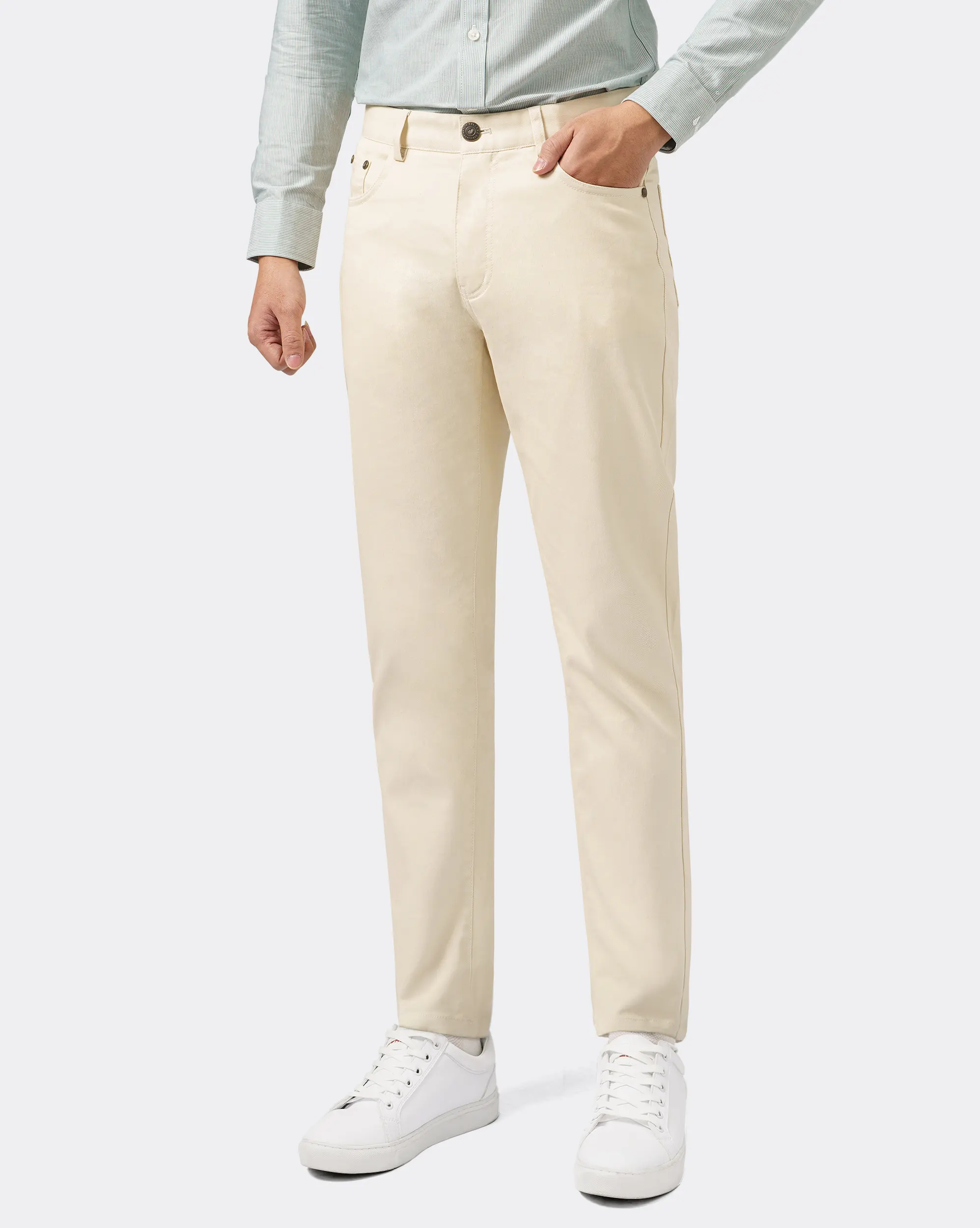 Quần kaki nam dáng carrot fit màu vàng 3003C