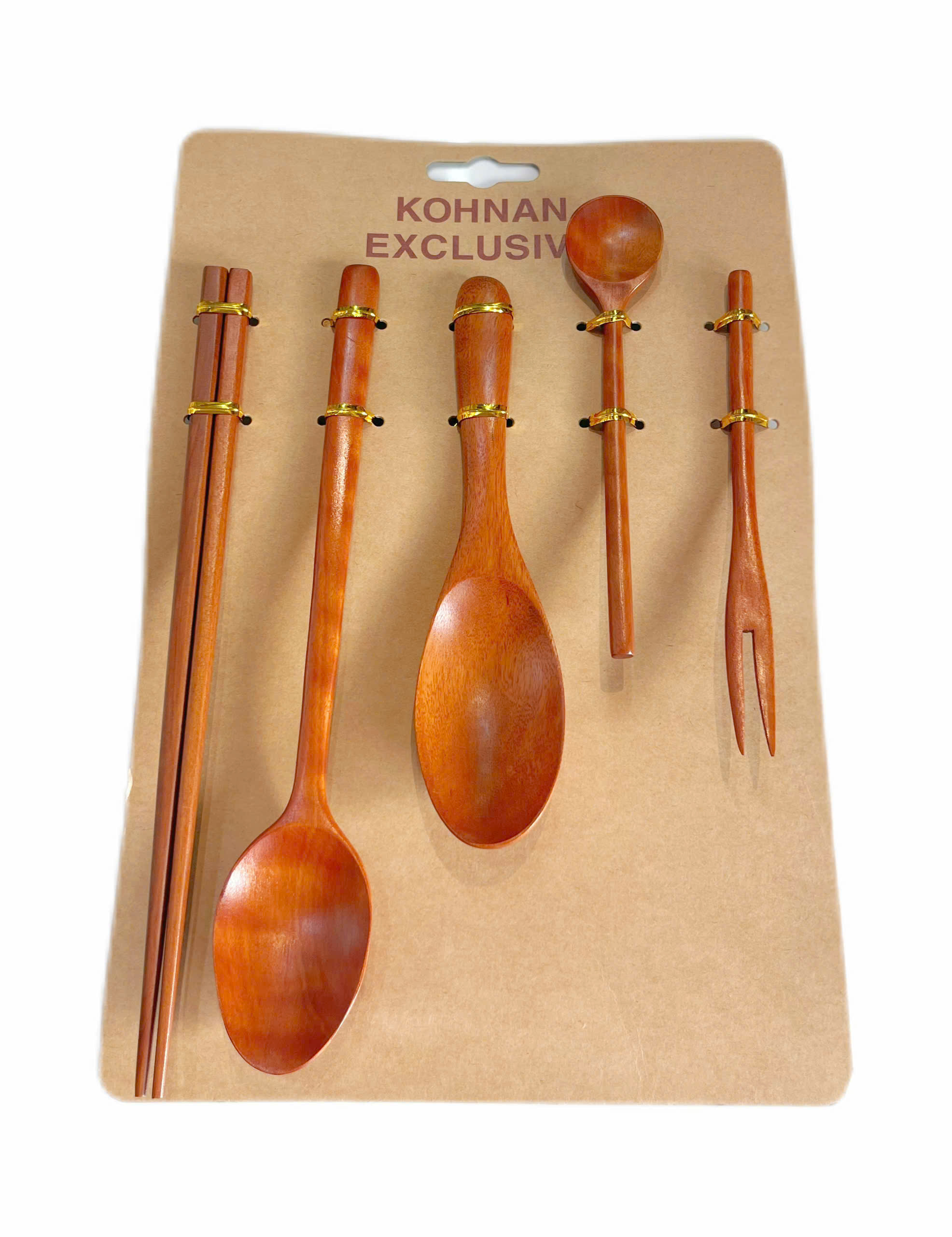 KOHNAN BÌNH TÂN-BỘ5THÌA ĐŨA DĨA GỖ NHÃNECO16-8935273487178