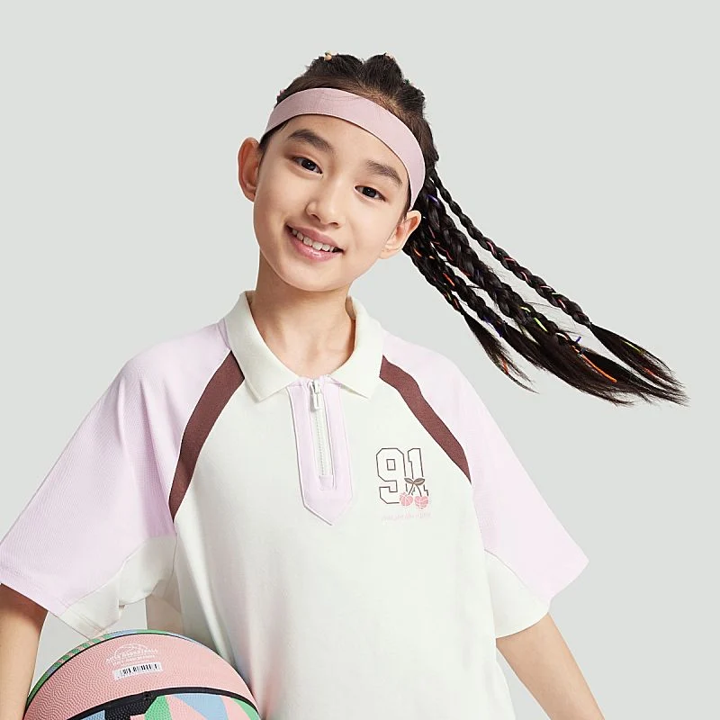 Áo Phông Ngắn Tay Bé Gái Anta Kids Basketball Anta Girl SS Polo 3624B1104-1