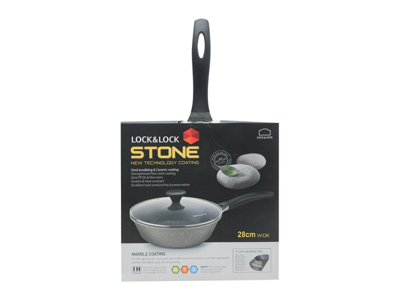 LOCKNLOCK-LCA6285D-Chảo nấu Lock&Lock Stone 28cm (Có thể sử dụng bếp từ)